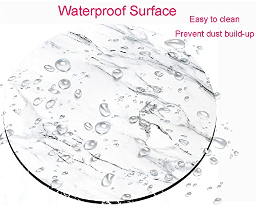 White Marble Mouse Pad, Marble Round Mouse Pad, Waterproof Circular Small Mouse Pads With Designs, Non-Slip Rubber Mousepads For Office Home Laptop, 7.9"X0.12" Inch #TOP3
