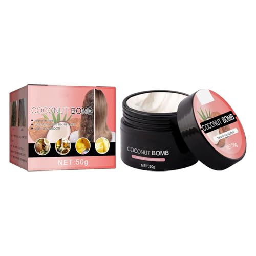 Mascarilla Capilar De Coco Con Fórmula Nutritiva,Crema Hidratante Intensa Para Cabello Brillante, Repara Puntas Abiertas Y Secas,Para Todo Tipo De Cabello Y Uso Diario.