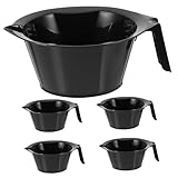 DEARMAMY 5PCS Hair Dye Bowls Set Mixing Tint Containers Measurements Comfortable to Hold Handle for Hair Coloring and Treatments for Professional and Home Use