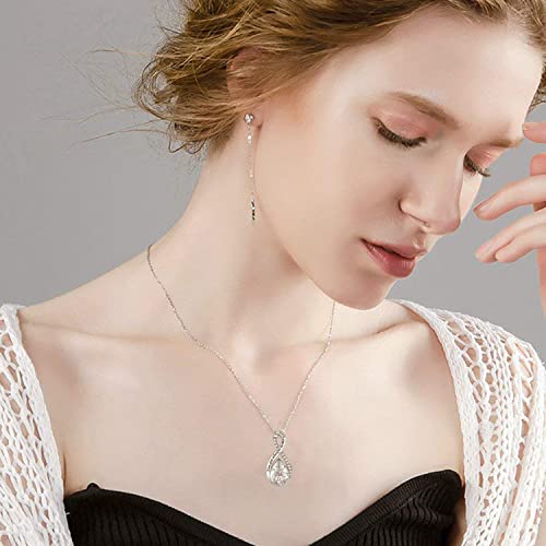 Zoexue Infinity Cremation Jewelry For Ashes: Sterling Silver Teardrop Urn Necklaces For Women - Family Tree With Heart Cz Ashes Keepsake Pendant Memorial Jewelry Gifts For A Loss Of Loved Ones #TOP3