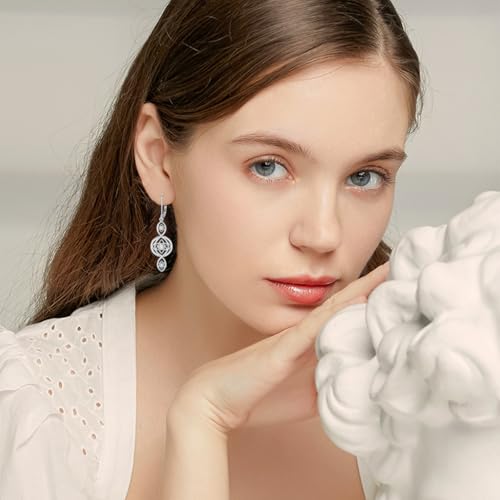 LWXIE Diamond Drop Dangle Earrings for Women 925 Sterling Silver Openwork Filigree Earring Lab Grown Diamond Jewelry Gifts 0.18 cttw D Color VVS by LWXIE - Used condition - Image 4