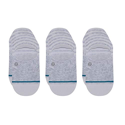 Stance Womens Sensible II Series No Show Socks - 3-Pack (Heather Grey, Medium)