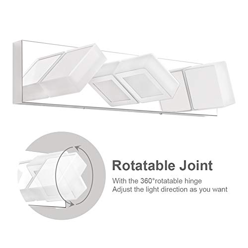 Image of Ralbay Dimmable LED Vanity Light Modern 3 Light Acrylic Stainless Steel for Bathroom Vanity Lighting Fixtures