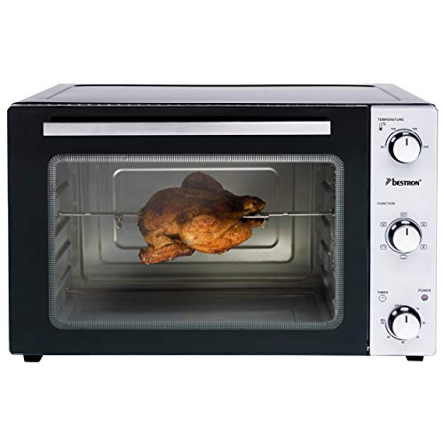 Minibackofen mit Drehspieß Bestron AOV45 2-in-1 Mini-Backofen