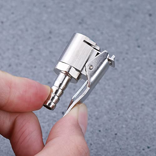 Gatuida 3pcs Pneumatic Pump Connector Durable Car Tyre Clamp for Quick Inflation Lightweight and Easy to Install for Garage and Industrial Use Silver Finish4