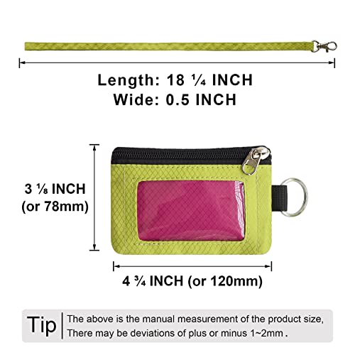 Image of CHENSPRX Minimalist RFID Blocking Small Wallet with ID Window,WaterResistant Zip Id Case Wallet with Lanyard Keychain for Cards,Cash,Travel,Women,Men