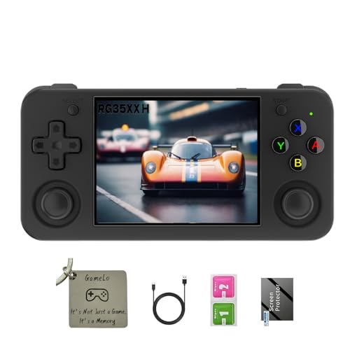 RG35XX H, Anbernic Retro Handheld Gaming Console with 64GTF Card, Dual Joystick Design 3.5-inch HD Screen Lasts up to 8 Hours High-Capacity Battery for Better Experience (64G Jet)