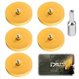 5x Folienradierer Set Ø88 mm inkl. Adapter – Gummiradierer zur professionellen Entfernung von Aufklebern, Folien und Kleberesten am Auto, Motorrad – für Bohrmaschine & Akkuschrauber