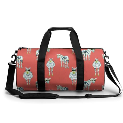 Sac de sport zèbre à motif rayé et fermeture renforcée