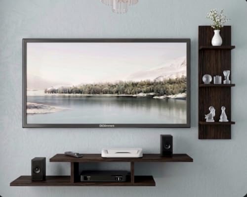 Image of Bros Moon Engineered Wood 48 inches Base TV Stand with Storage Shelf and Foot Pad Entertainment Console for Set Top Box, Books & Decor, Wenge White Finish (Suits tv Upto 48 inches)
