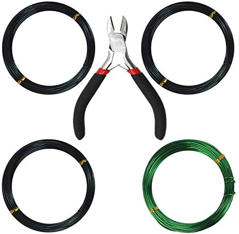 Kebinfen® Bonsai Training Wire Bonsai Wire kit for Bonsai Tree, with Bonsai Wire Cutter - Bonsai Wires Size 1.0 mm/ 1.5 mm/ 2.0 mm (128 Feet Total), Anti-Corrosion and Rust Resistant