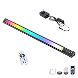 Under Monitor RGB Light Bar, LED for Desk Gaming Setup, Plug in Keyboard Light, White and Million Color Bias Lighting, Wireless Remote, Alexa Smart LED Lights for Room Decor, Desk PC TV(24 INCH)