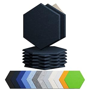 Amantech 12 Pack Acoustic Panels Self Adhesive Sound Proof Foam, High Density Sound Acoustic Foam Panel, 12X10.23X0.4…