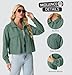 IWOLLENCE Women's Cropped Shacket Jacket Fashion Button Down Corduroy Shacket Jackets Casual Crop Shirts Fall Coat Tops