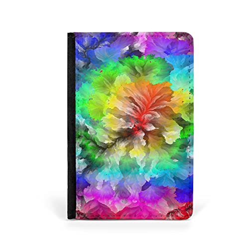 Cool Rainbow Floral Splash Art Flip Wallet Travel Passport Id Holder Itinerary Organizer Cover #TOP1