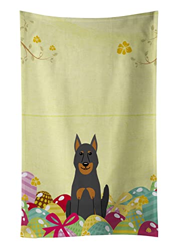 Caroline's Treasures BB6080KTWL Easter Eggs Beauce Shepherd Dog Kitchen Towel Dish Cloths Guest Hand Towel Decorative Bathroom Towel for Face,Tea, Dishcloth, Kitchen and Bath