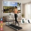 4 in 1 Walking Pad Treadmills for Home, App Stats View, 2.5 HP Quiet Engine 130 kg Capacity, Running Machines Home for Heavy People, Under Desk Treadmill with Handle