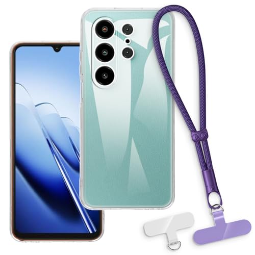 OAGELIM 2-in-1�ی�P�[�X�ƃ��X�g�X�g���b�v Blackview Wave 10 �Ƃ̌݊������� ���O���\�ȃ��j���[�h�t���d�b�J�o�[�A����~�ߕ����h�~�O���b�v�n���h�� (�N���A + �p�[�v��)