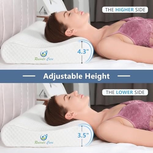 Image of Cervical Pillow for Neck Pain | 2 Years Warranty | Cool Gel Memory Foam Orthopedic Neck Support Pillow for Sleeping, Neck & Shoulder Pain (White Jacquard, Pack of 1)
