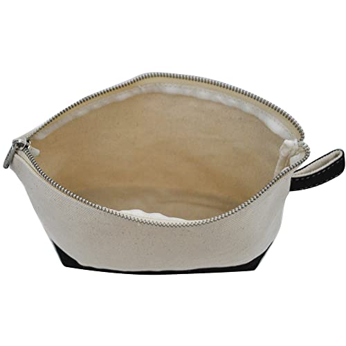 Ngil Jute/Canvas Large Travel Dyi Cosmetic Bag Pouch For Women And Girls Black #TOP3