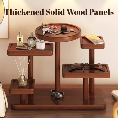 Navishendley Support de rangement en bois à plusieurs niveaux pour clés, lunettes et accessoires, étagère de bureau vintage pour le foyer, le bureau ou le salon – vue 5