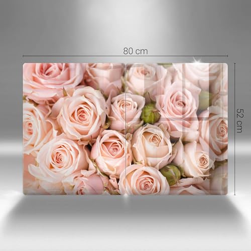 Plaque de protection induction vitrocéramique 2x40x52cm Wallfluent motif roses