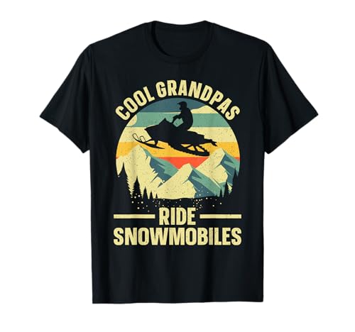 Cool Snowmobile Art for Men Grandpa Snowmobiling Snowmobile T-Shirt