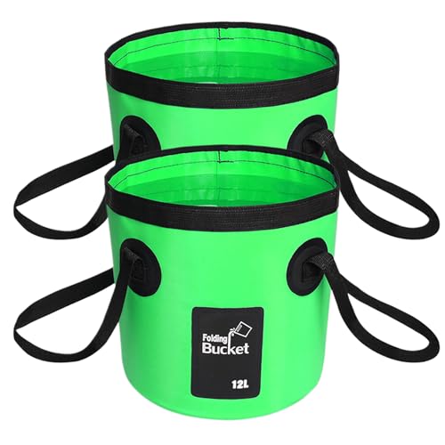 BANCHELLE 2 PCS 3 Gallon Collapsible Bucket with Handle for Indoor Outdoor