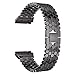 Hemobllo Mode Luxus Edelstahl Uhrenarmband Band Strap Skala Stil Uhrenarmband Ersatz Handschlaufe Für Fitbit Ionic (Schwarz)