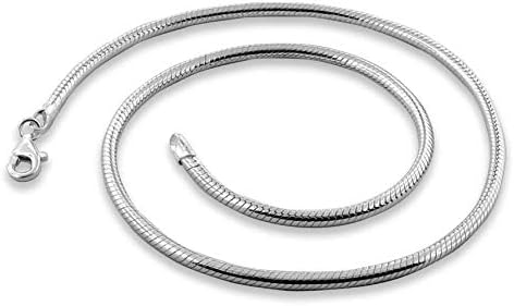 TreasureBay Italian Heavy 925 Sterling Silver Snake Chain Necklace, For Men and Women Length 40cm, 46cm, 48cm, 50cm, 52cm, 55cm and 60cm (55)
