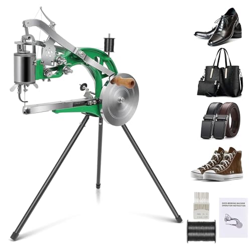 Leather Stitching Machine, Cobbler Sewing Machine, Shoe Repair Sewing Machine with Dual Cotton Nylon Line for Sports shoes, Leather Shoes, Bags and Belt