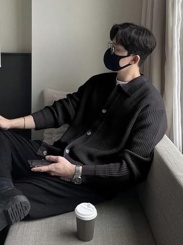 men's pullover sweaters Button-down Collar Cardigan2