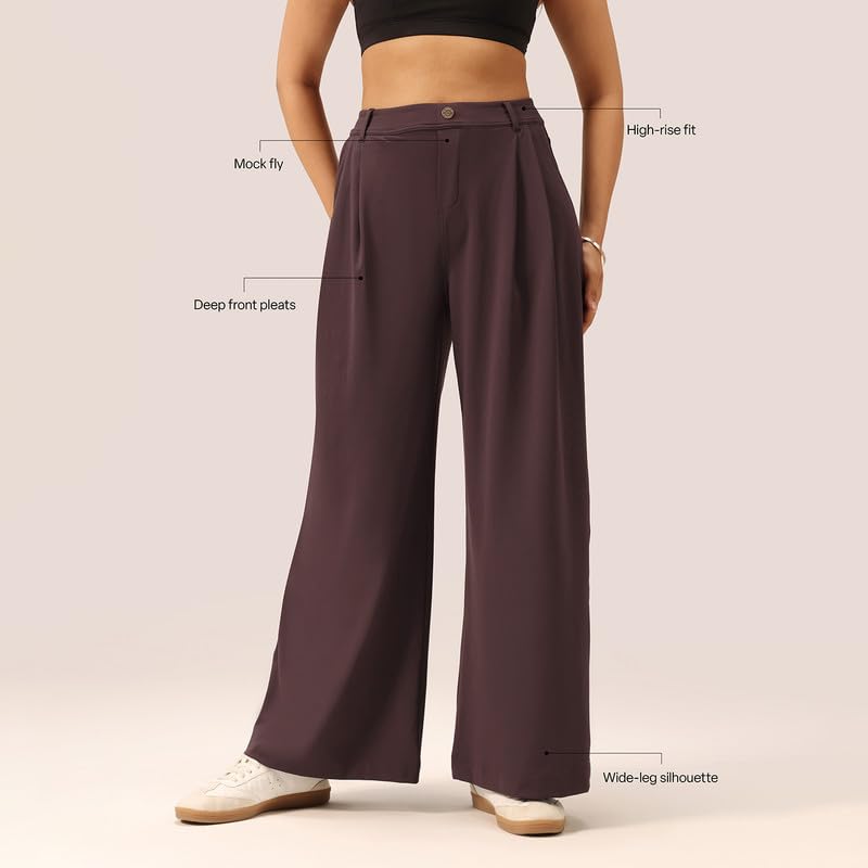 Image of BlissClub Womens Cloud Korean Pants, High-Rise fit, Wide-Leg Silhouette, Soft-Handfeel, All-Day Comfort, Citywear
