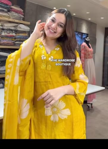 Image of Jatsy Women Pure Cotton Kurta Pant Dupatta Set | Salwar Suit Set For Girls And Women's