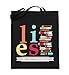 Chorchester Lies - Idéal pour les fans de livres - Sac en toile de jute (avec anses longues), Noir , 38cm-42cm