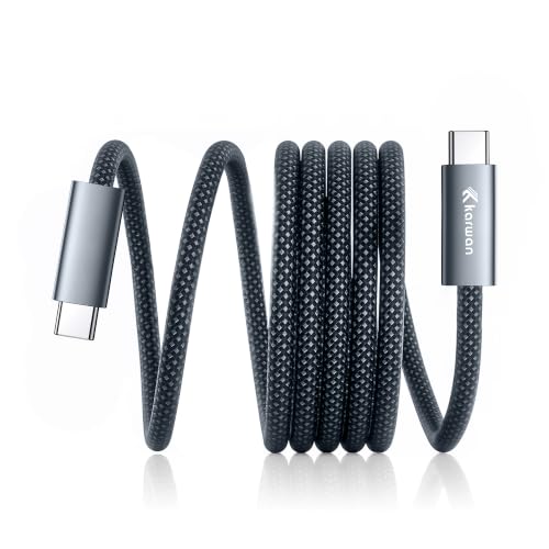 Image of KARWAN 100W Original USB Type C to Type C Cable [2Yrs Warranty] 5A Nylon Braided PD-3.1 Fast Charging & Data Sync Cable with E-Marker Chip for Laptops,Macbook,Tablet,iPhone,Android Smartphone & More