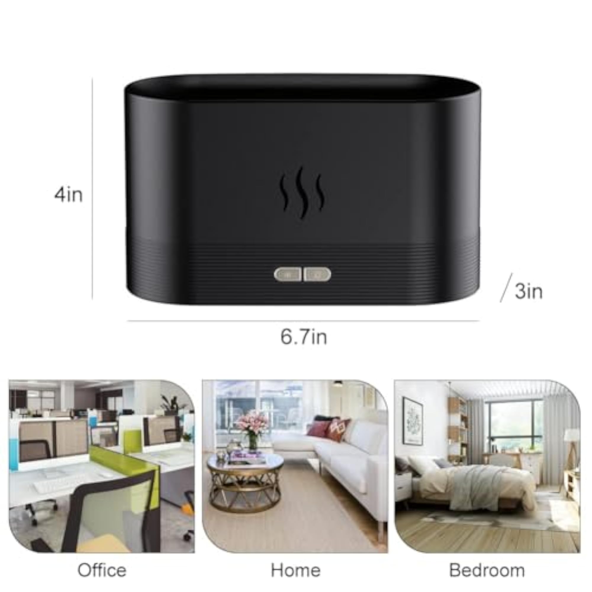 Flame Light Quiet Mist Humidifier, Ultra Fine Desktop Essential Diffuser