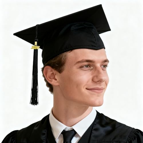 Bachelor Hut Set Doktorhut mit Schärpe, Verstellbar Abschluss Hut, Schwarz Graduation Hat Quaste Datumsanhänger 2026, Abschluss Deko Studentenhut für Universität, Abschluss Geschenk für Abschlussfeier
