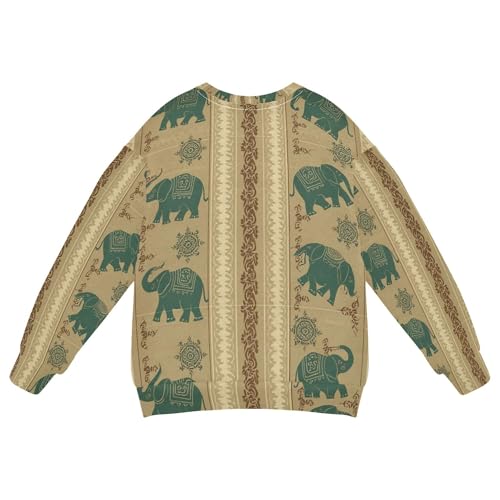 Wudan Indian Elephant Big Boys Hoodie Sweatshirt Fleece Boys Sweat Shirt2