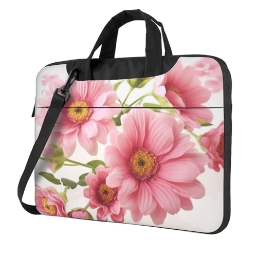 Sac ordinateur 15.6 pouces imprimé fleurs roses noir à grande capacité