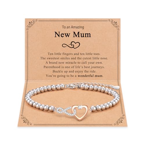 Image of POWWA New Mum Gifts, Mothers Day Gifts for New Mum Mummy Bracelet Presents Birthday Valentines Christmas Xmas