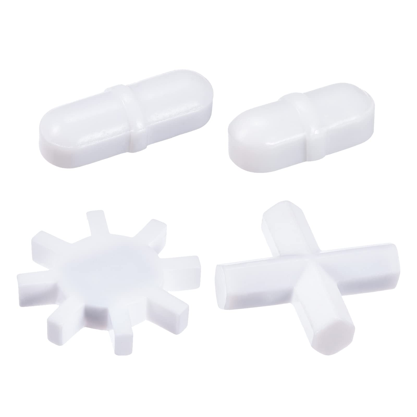 YOKIVE 4 Pcs Magnetic Stir Bar, PTFE Coated Cross/Gear/with Ring Type Stirrer | Great for Lab Liquid Solution Stirring Mixing Spinning(White, 4 Sizes) (B0BGS9J46Q) Amazon Price History, Amazon Price Tracker