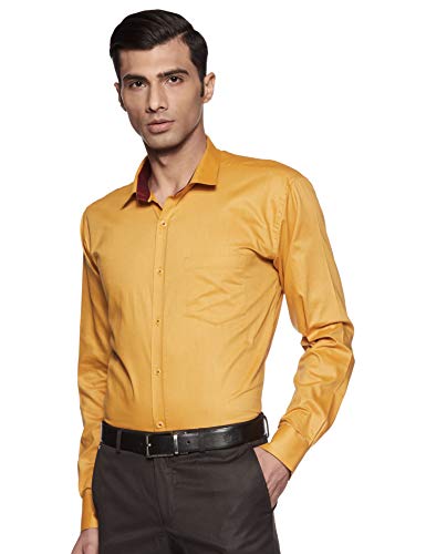Image of Hang & Wear Men's Plain Regular fit Formal Shirt (MSCHAMBRAY-23- Tan 42