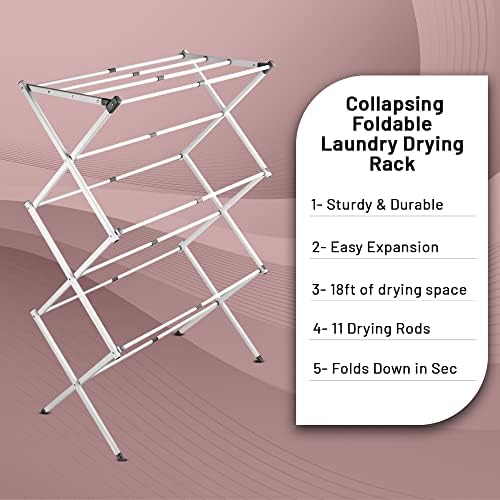 TradeXone 3 tier Clothes Airer indoor folding for hanging and drying clothes drying rack indoor and outdoor strong and lightweight increase your space with foldable clothes horse