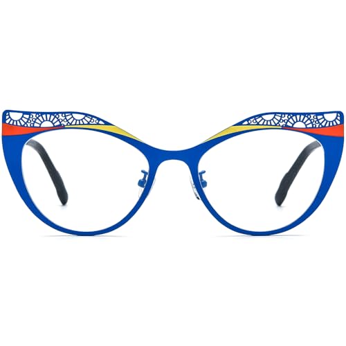Image of FONEX Colorful Pure Titanium Glasses Frame Women Retro Round Eyeglasses