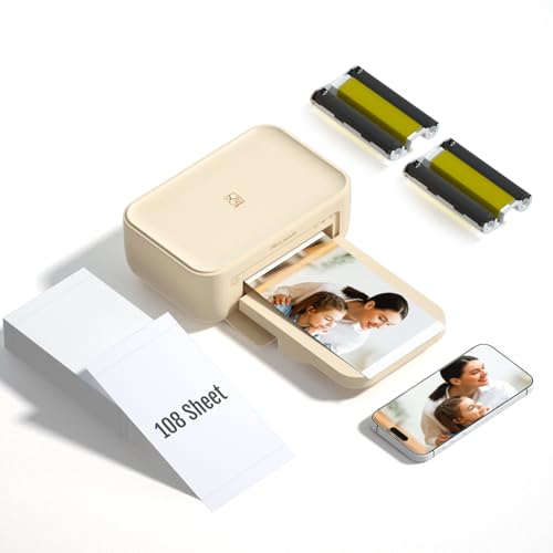 HPRT CP4100 4x6 Instant Photo Printer - Portable Phone Picture Printer + 108 Sheets & 2Ribbon, Mobile, Wi-Fi, Premium Dye Sublimation (300 DPI) for Pro-Quality Home Prints - Creative Editing App