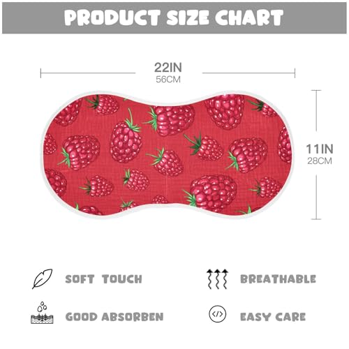 J JOYSAY Raspberry Red Baby Burp Cloths for Boys Girls Large 22''x11'' Cotton 4 Layer Milk Spit Up Rags for Drool Babies one sizex22