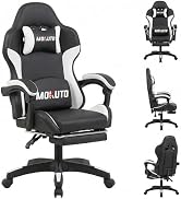 白黒チェア　デスクチェア　オフィス Amazon.co.jp: MOKUTO ゲーミングチェア オフィスチェア デスクチェア