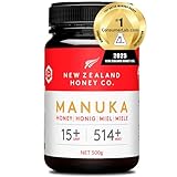 New Zealand Honey Co. Manuka Honig MGO 514+ / UMF 15+ |Aktiv und Roh - Hergestellt in Neuseeland - Zertifiziertem Methylglyoxal Gehalt - 500g - Raw Honey - Rohhonig