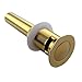 Angle Simple Sink Drain Stopper, Brass Bathroom Sink Stopper Replacement, Pop Up Drain with Overflow Hole, Gold